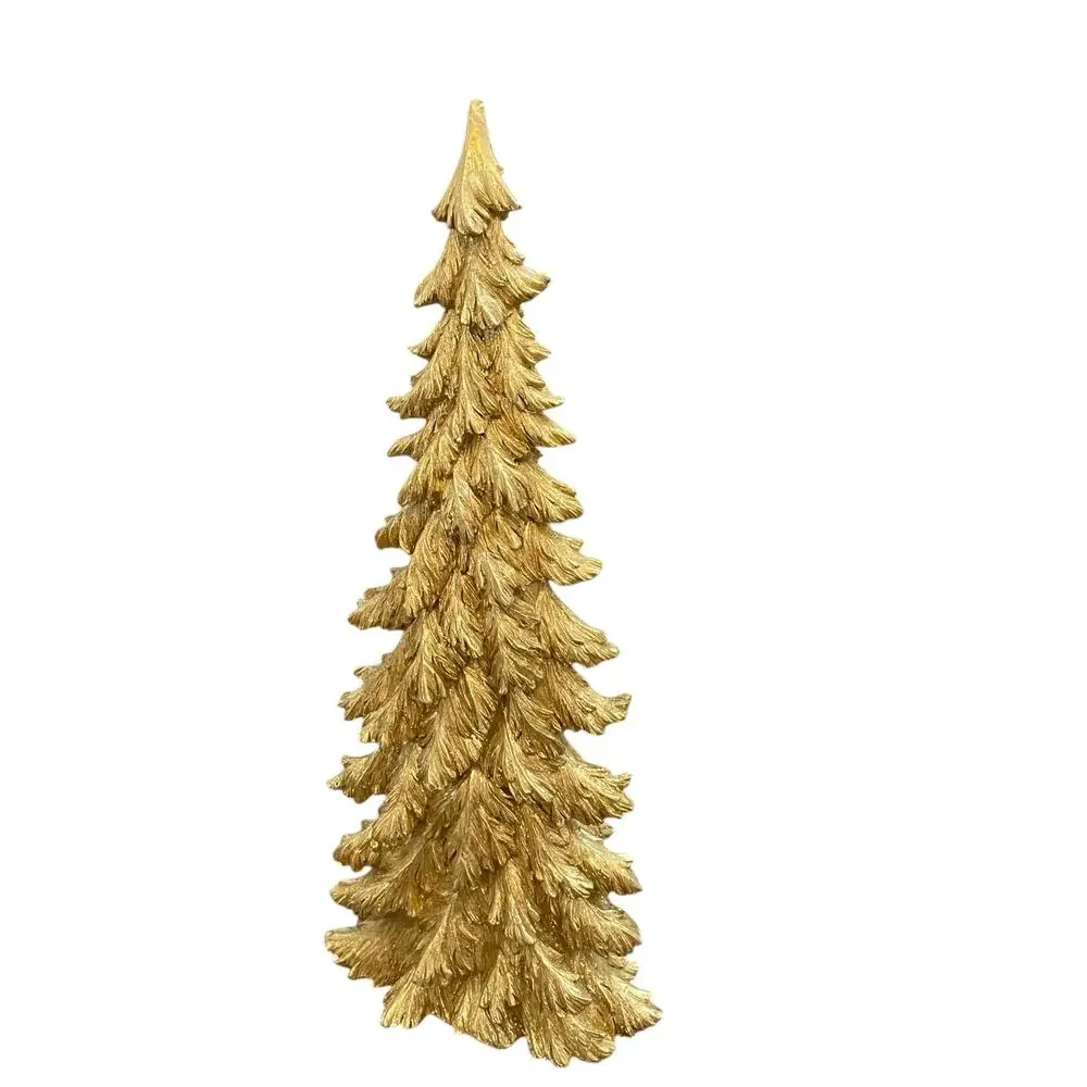 Sleigh Hill 23in Metallic Gold Glitter Resin Christmas Tree Holiday Figurine New